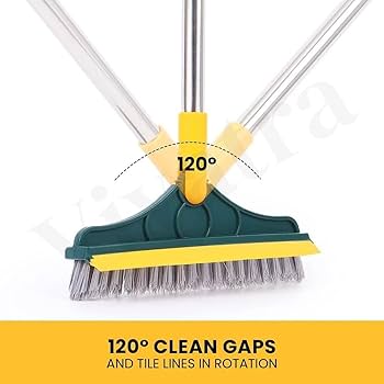 Bathroom cleaning brush and wiper , 120° Rotating Head